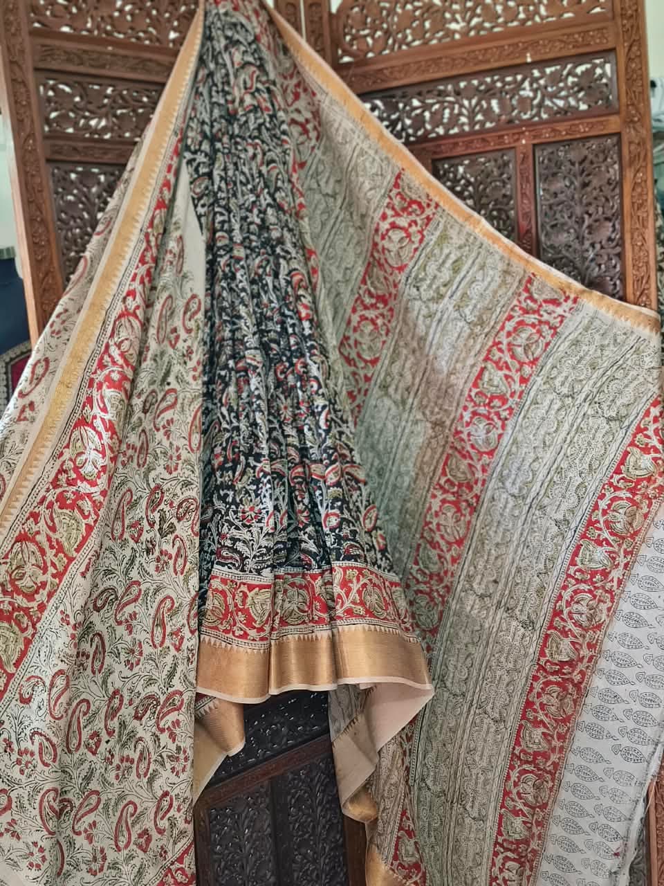 mangalagiri saree kalamkari block print