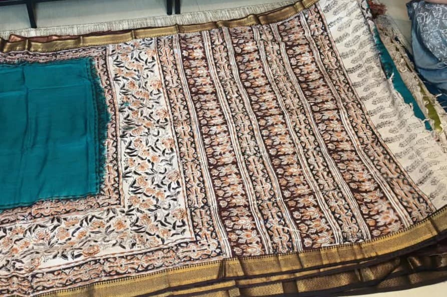 mangalagiri saree kalamkari print